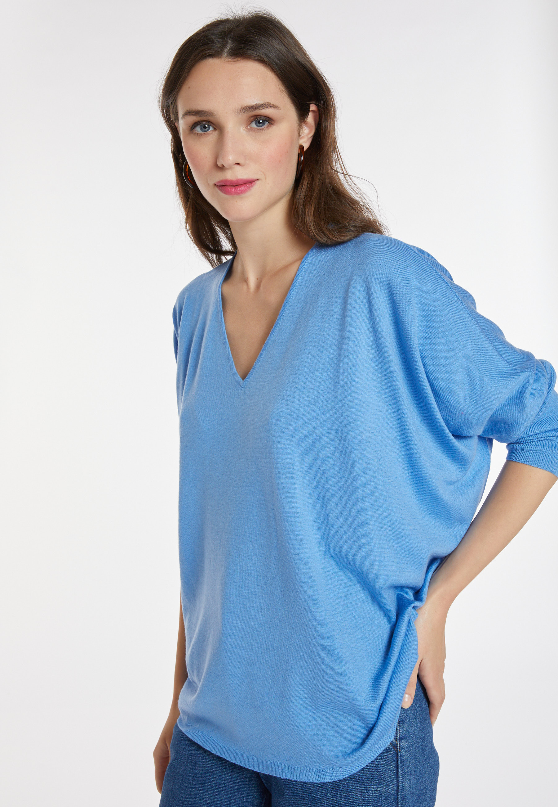 Pull manches chauve-souris en laine mérinos - Boxe 8242