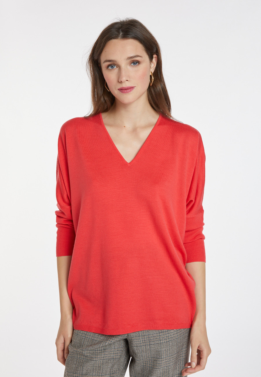 Merino wool bat-sleeve sweater - Boxe