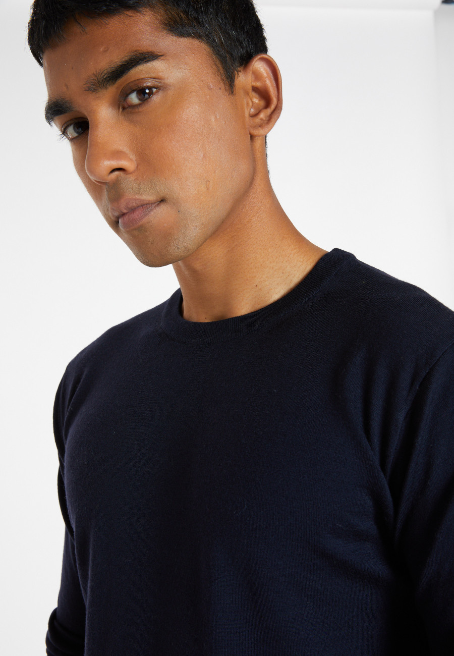 Suéter de lã merino com gola redonda Eddie