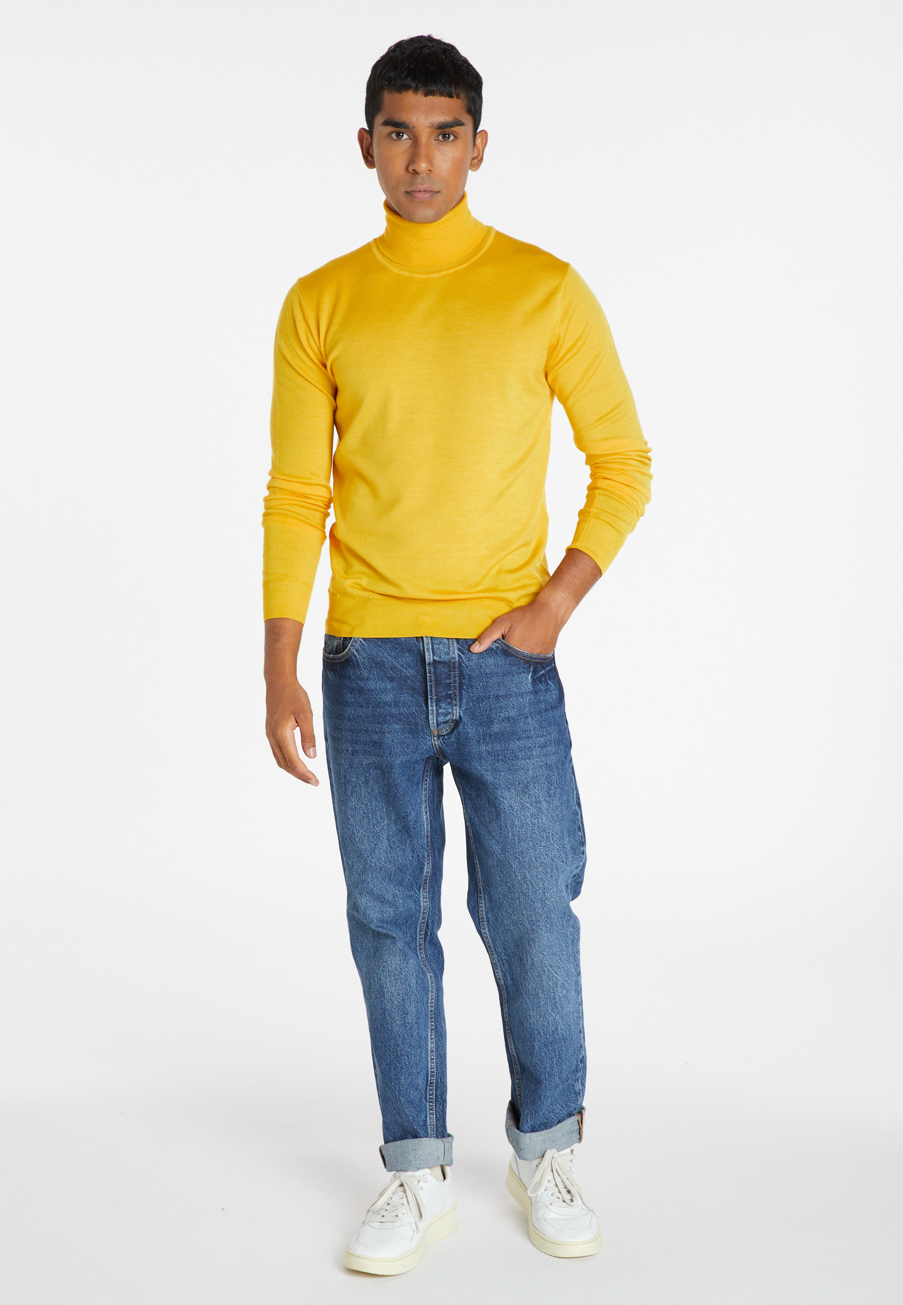 Pull col roulé avec logo en laine mérinos - Enzo 8260