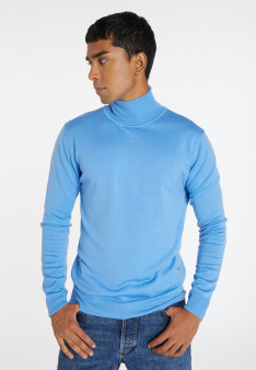 Pull col roulé avec logo en laine mérinos - Enzo 8242