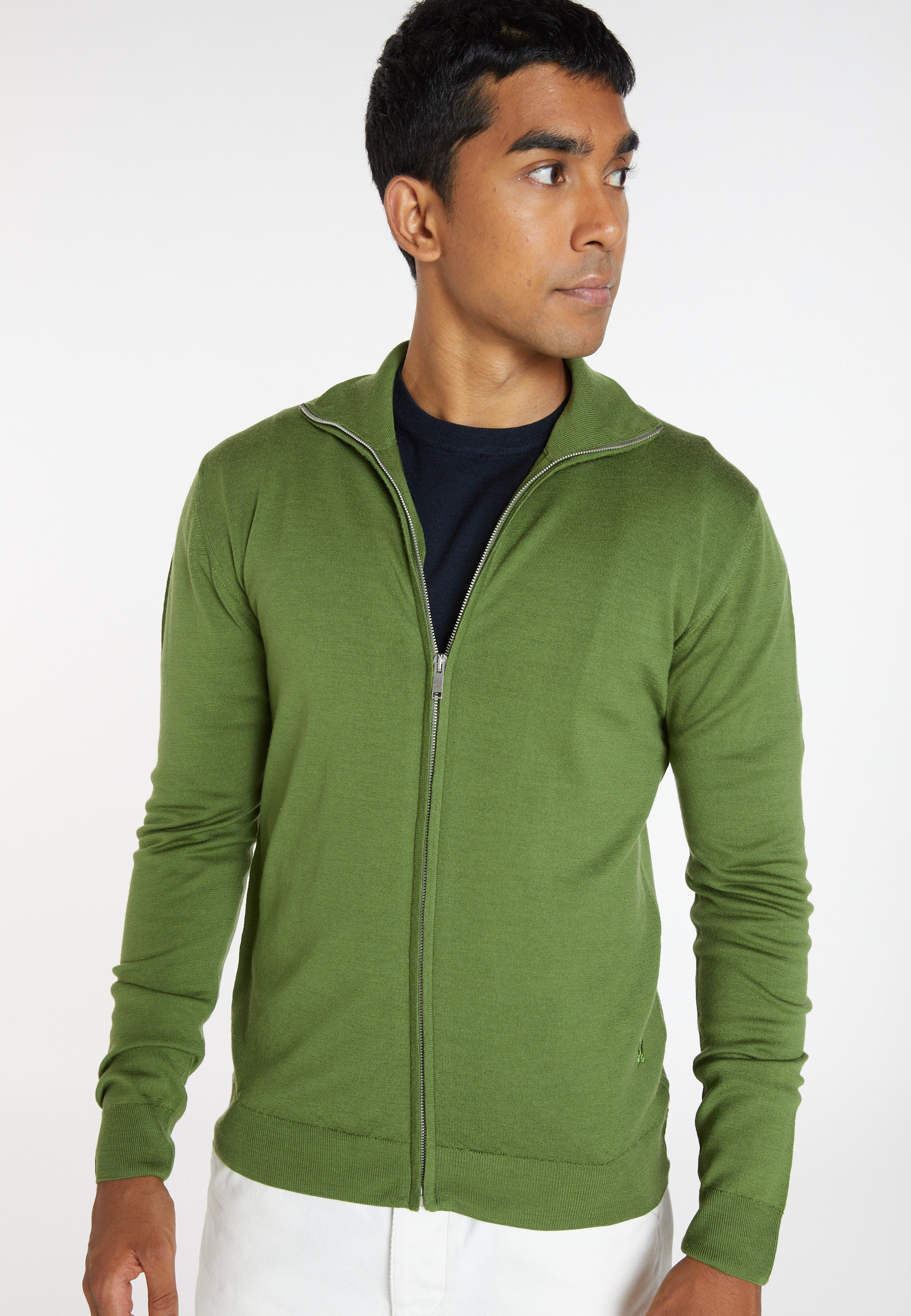 Zipped vest with logo in merino wool - Estian