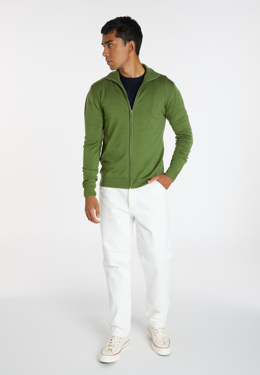 Zipped vest with logo in merino wool - Estian