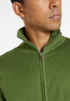 Zipped vest with logo in merino wool - Estian