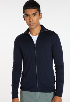Zipped vest with logo in merino wool - Estian