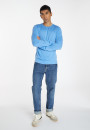 Round-neck merino wool sweater with rolled finishes - Rythme