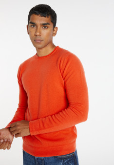 Pull col rond en cachemire finitions roulotées - Ernest 8270