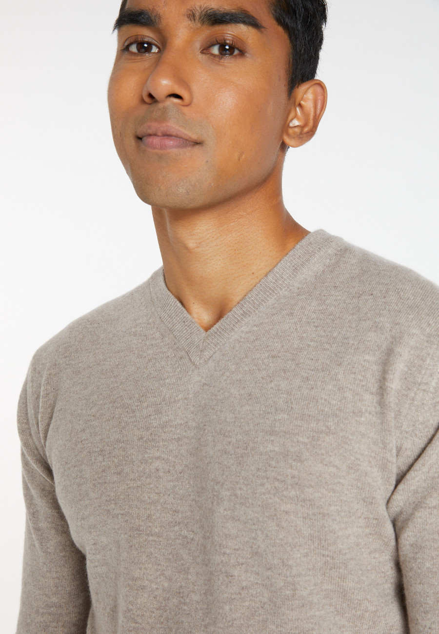 Suéter de cashmere com decote em V - Evann