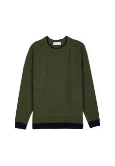 Two-tone wool and cashmere sweater - Samir