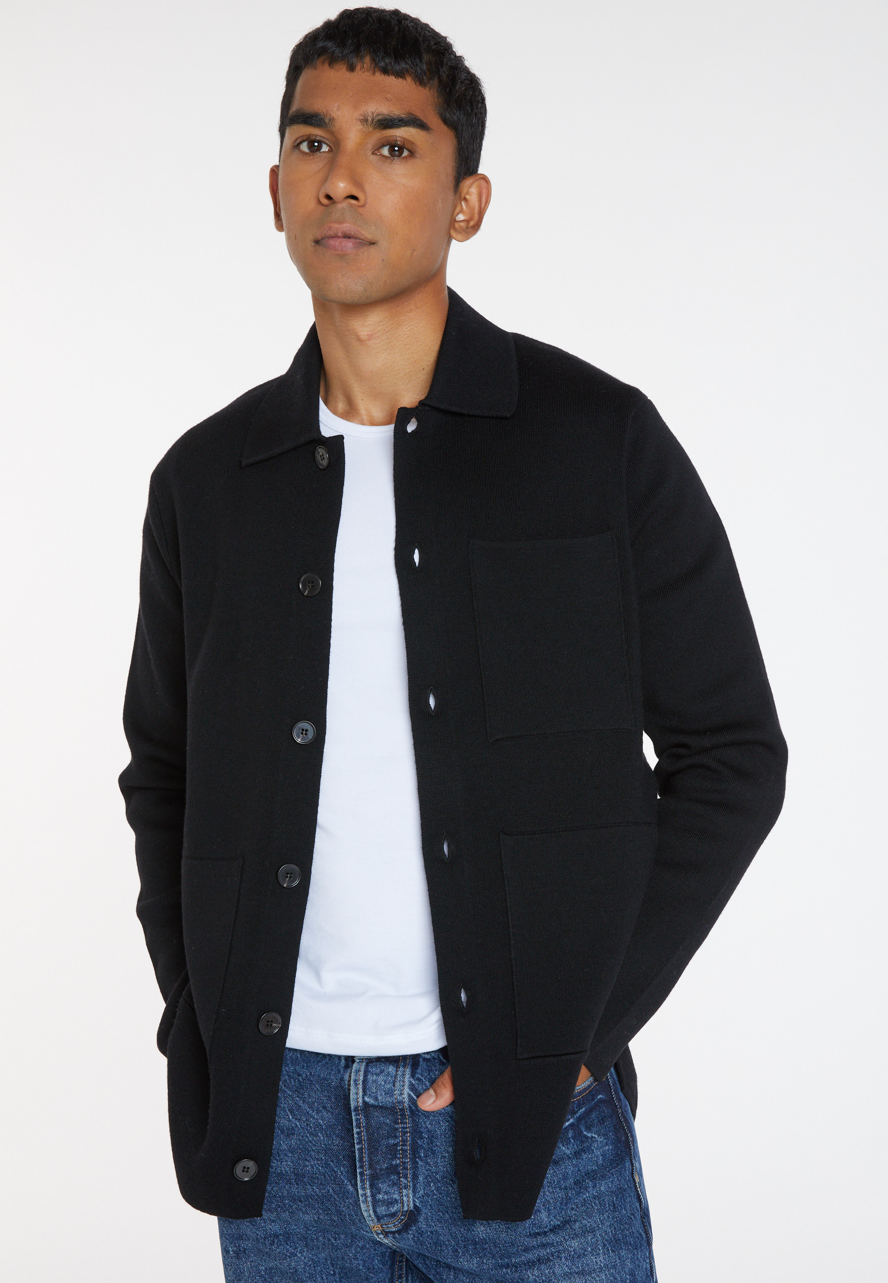 Merino wool button-down jacket - Samuel