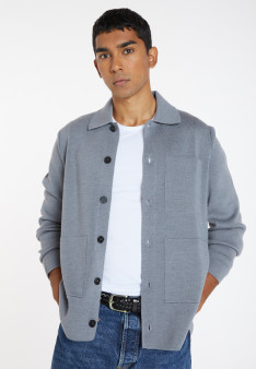 Veste boutonnée en laine mérinos - Samuel 8211