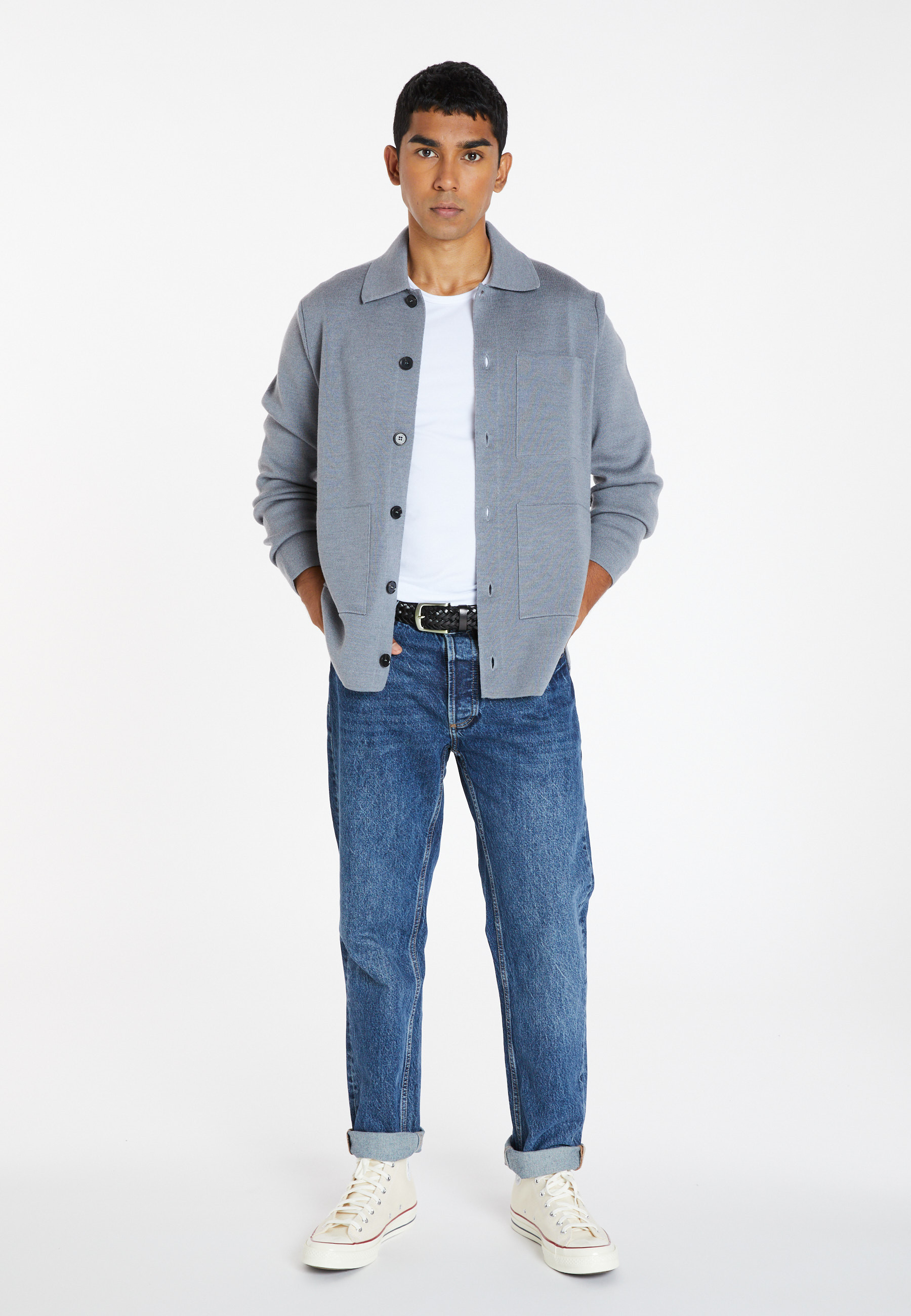 Veste boutonnée en laine mérinos - Samuel 8211