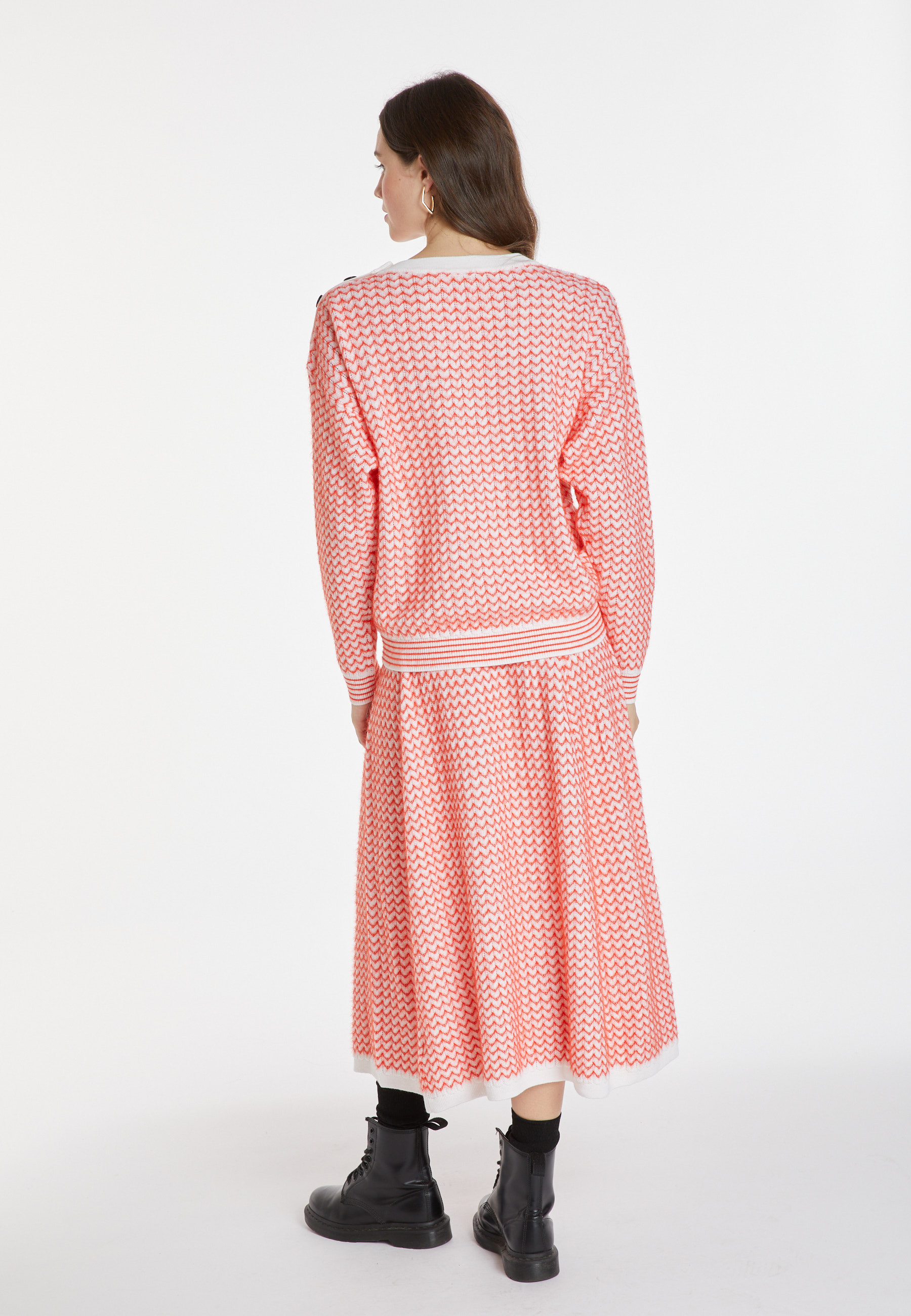 Pull motifs chevron en laine mérinos - Coralise 8301