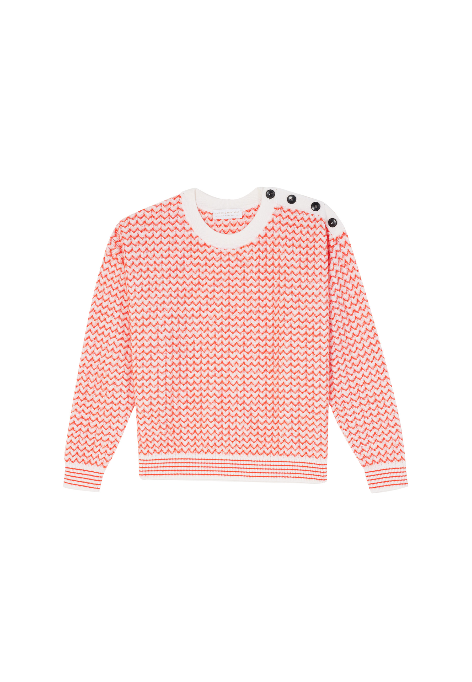 Pull motifs chevron en laine mérinos - Coralise 8301