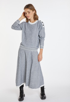 Pull motifs chevron en laine mérinos - Coralise 8303