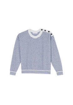 Pull motifs chevron en laine mérinos - Coralise 8303