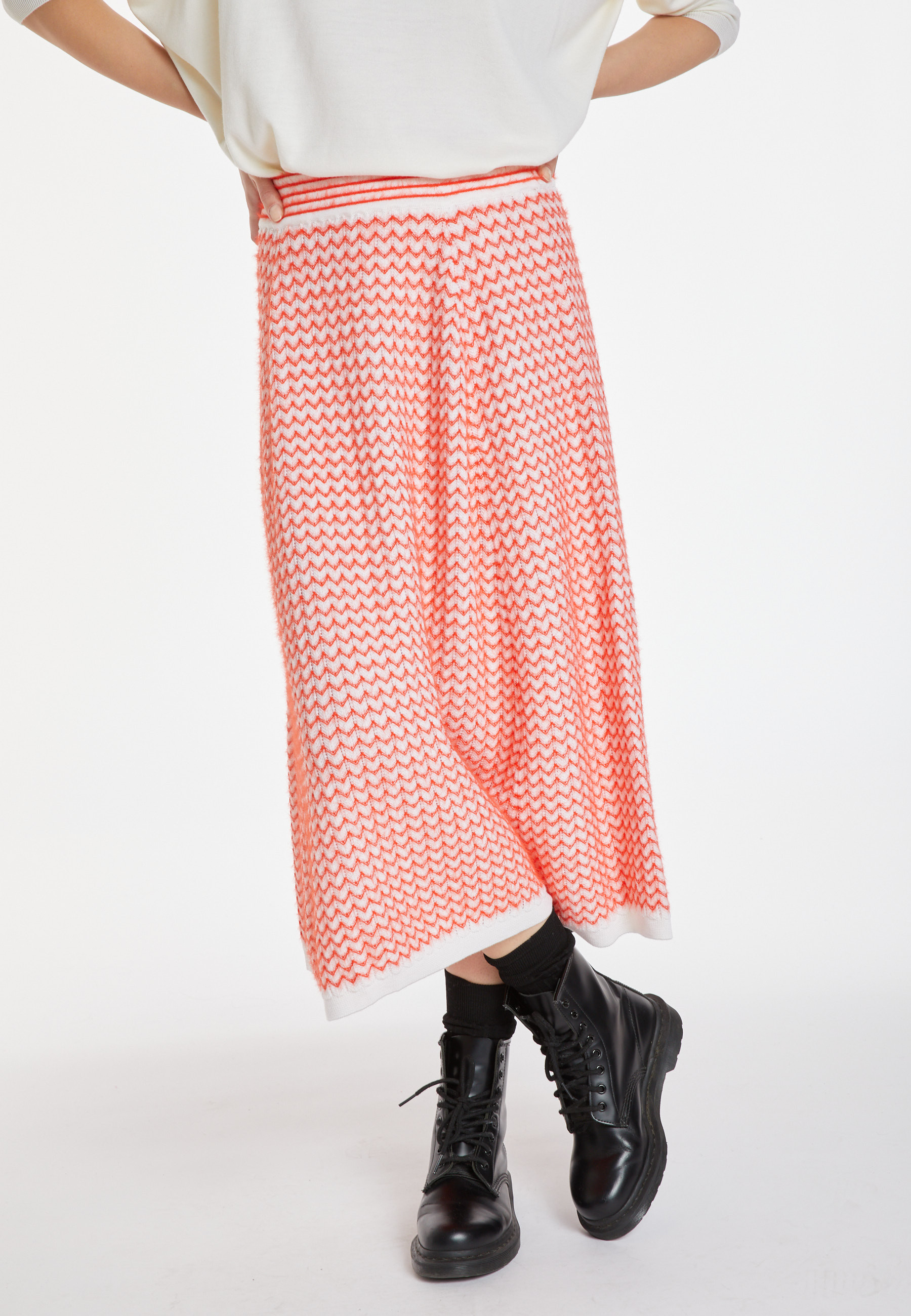 Long skirt in merino wool - Cecile