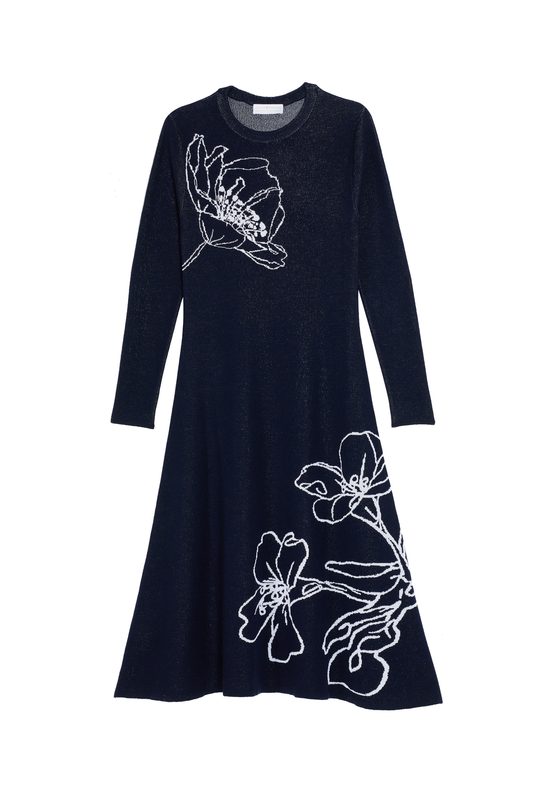 Robe longue évasée en laine mérinos - Charlize 8305