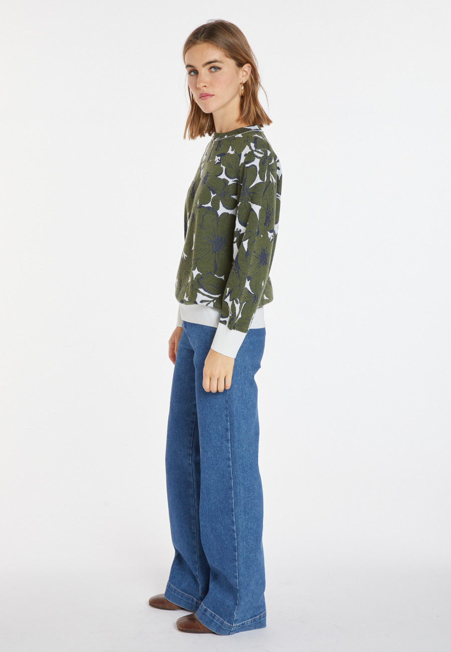 Merino wool patterned sweater - Cassiopé