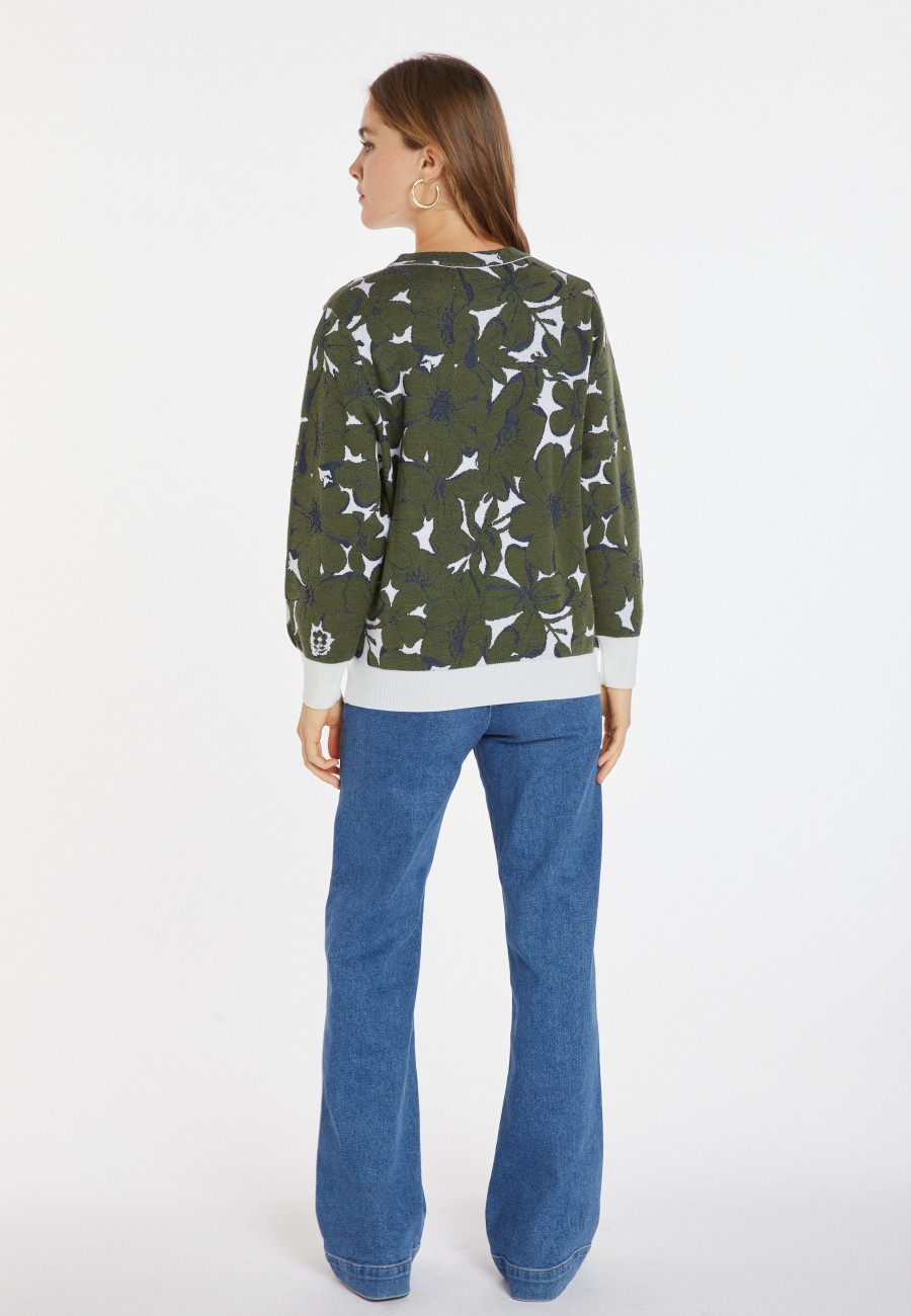 Merino wool patterned sweater - Cassiopé