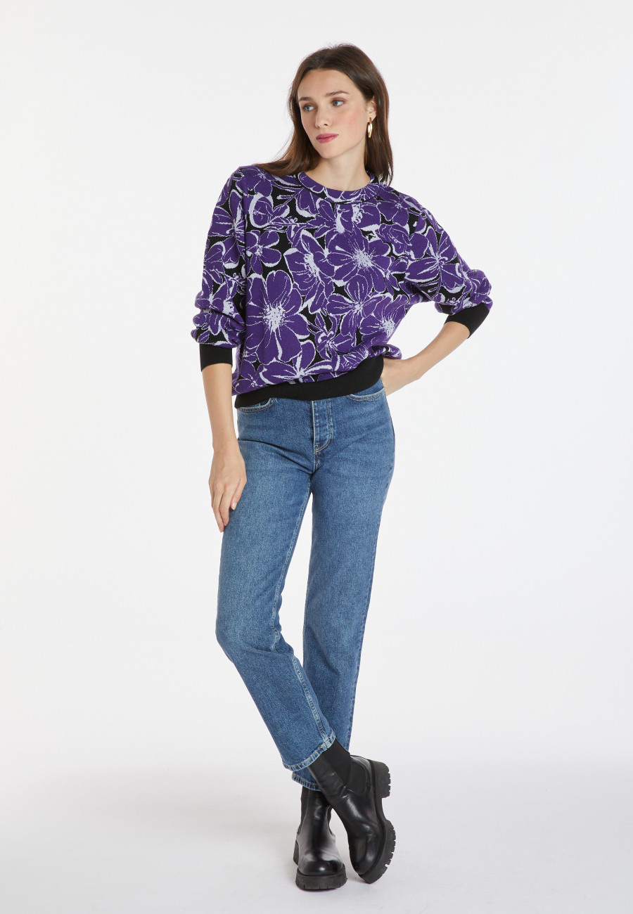 Pull à motifs en laine mérinos - Cassiopé 8367