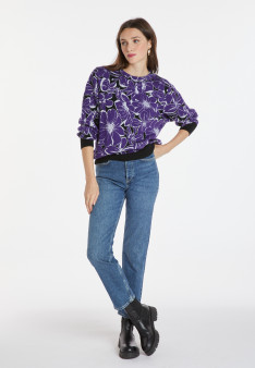 Pull à motifs en laine mérinos - Cassiopé 8367