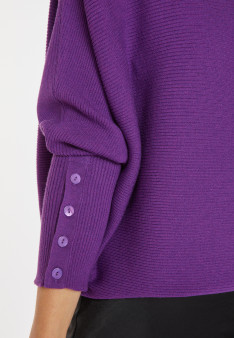 Pull ample col montant en laine  mélangée - Caly 8290