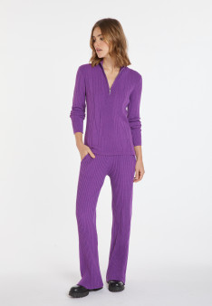 Pull col zippé en laine mélangée - Cacilda 8290