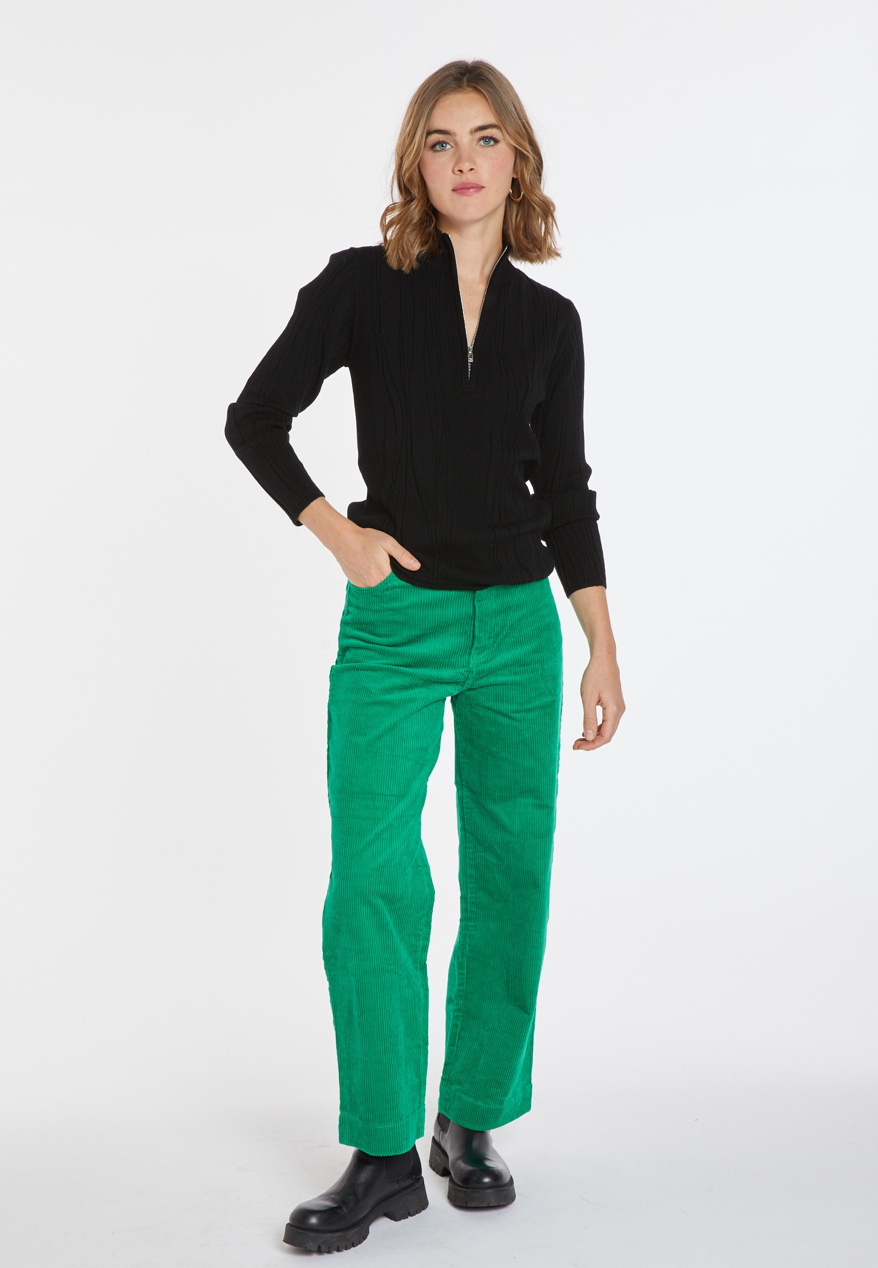 Pull col zippé en laine mélangée - Cacilda 8210