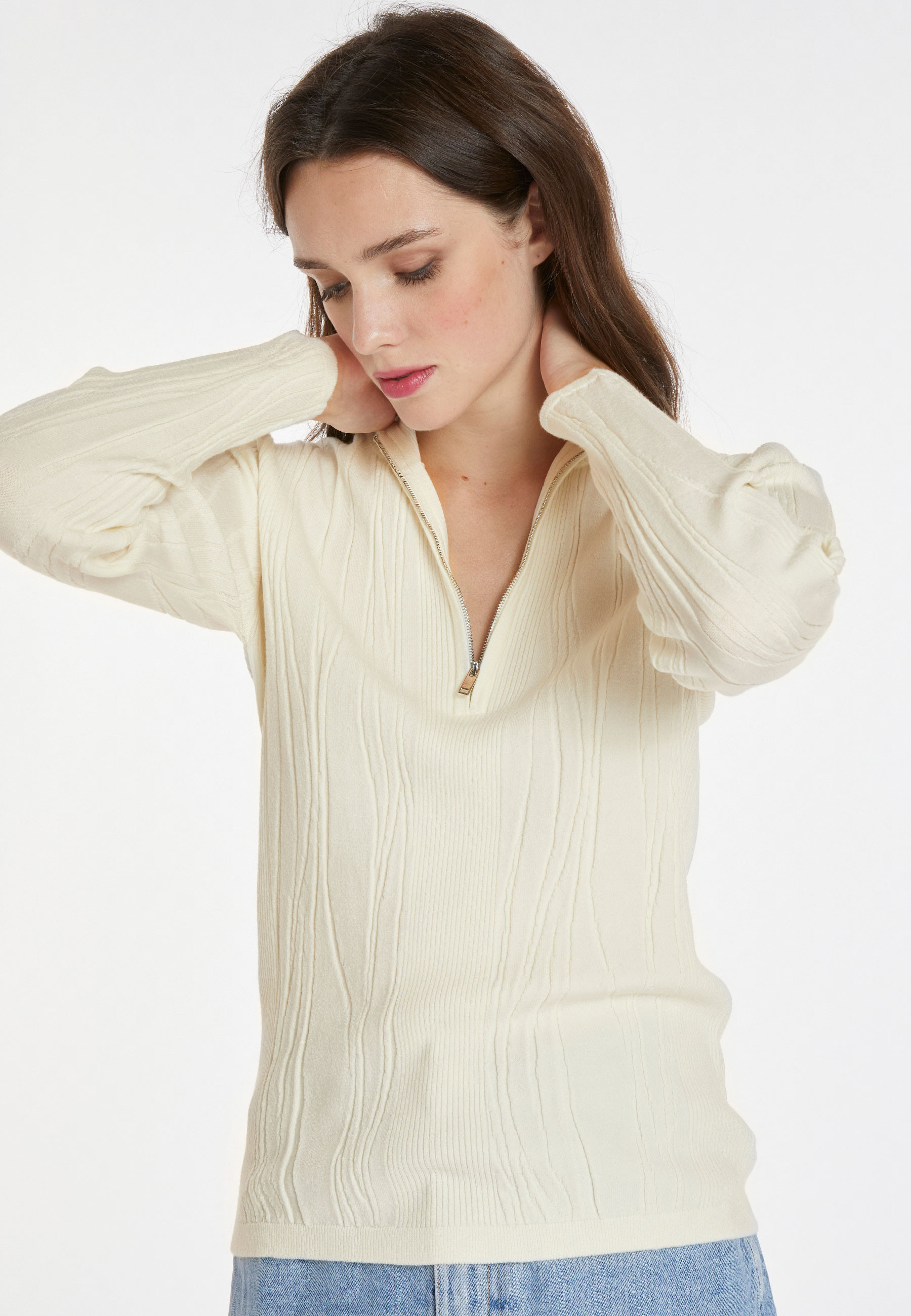 Wool blend zip-neck sweater - Cacilda