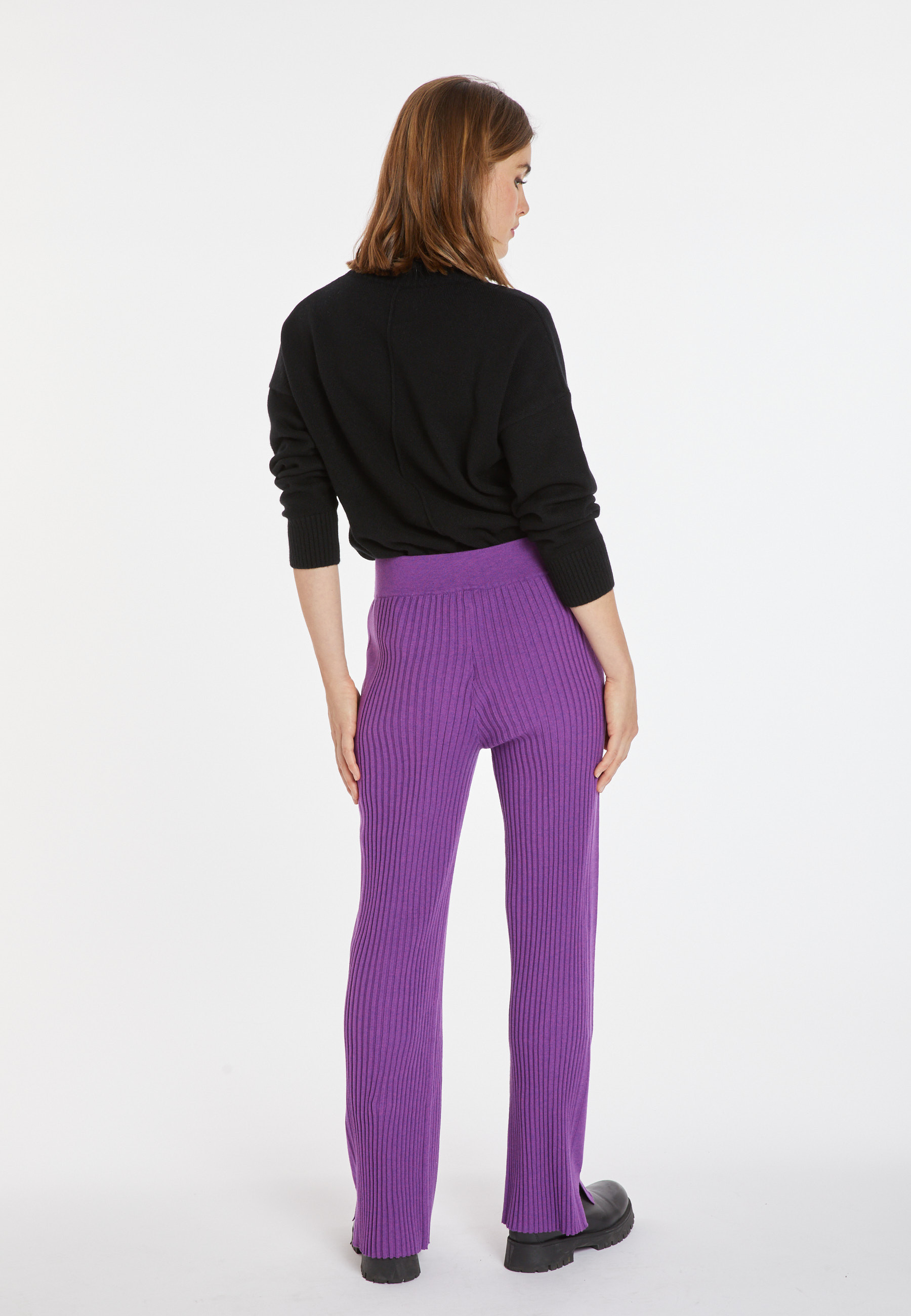 Pantalon à poches en laine mélangée - Carmen 8290