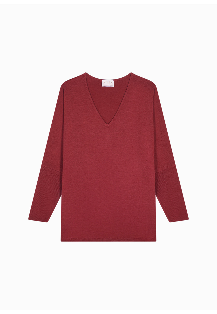 Merino wool bat-sleeve sweater - Boxe