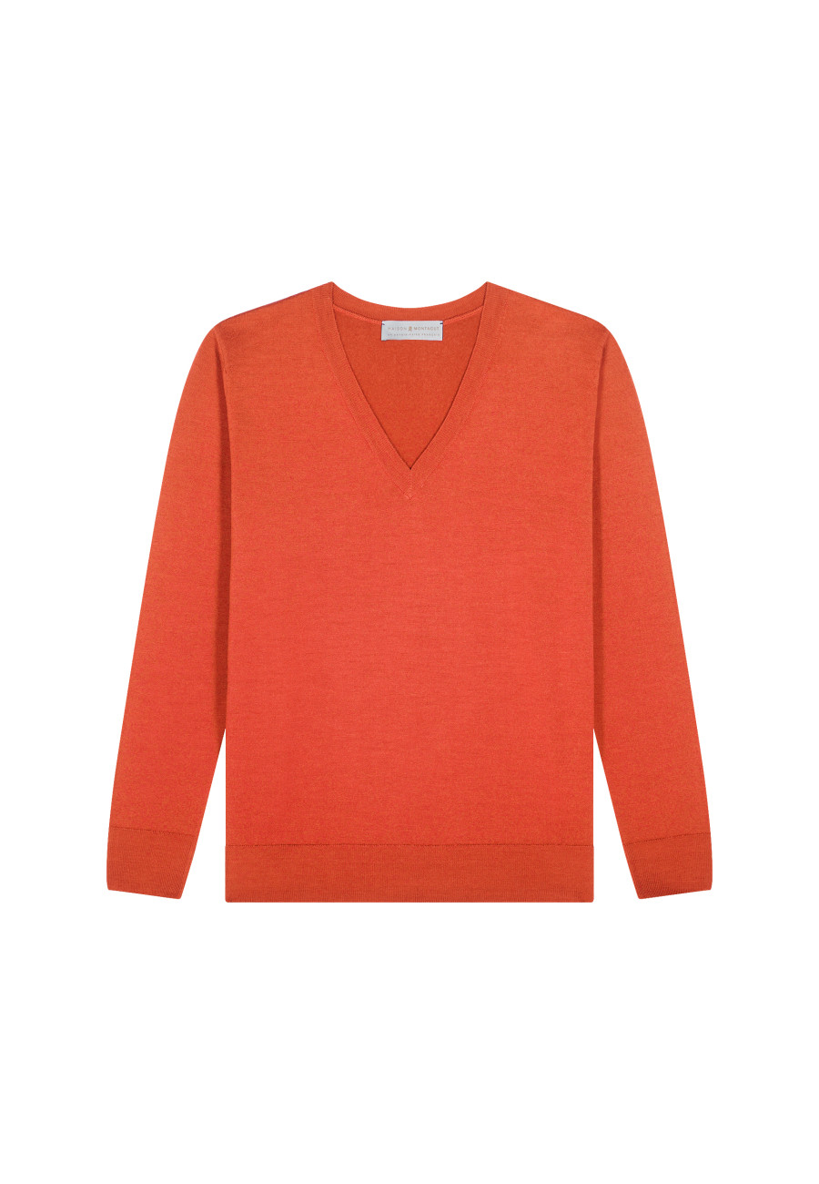 Suéter de lã merino com decote em V - Arya