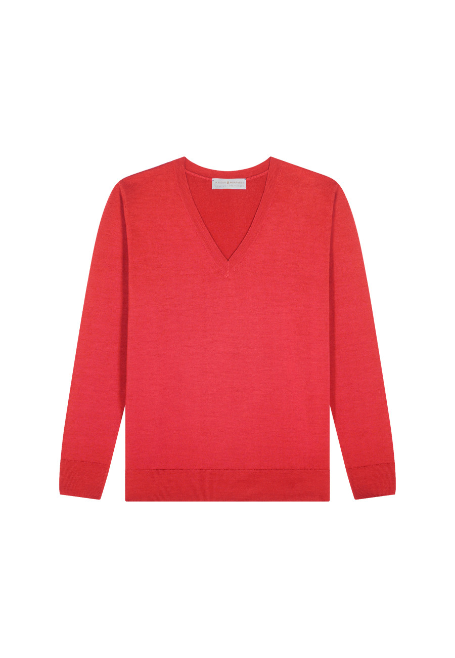 Suéter de lã merino com decote em V - Arya