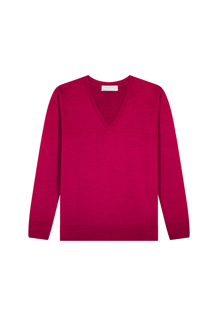 Suéter de lã merino com decote em V - Arya