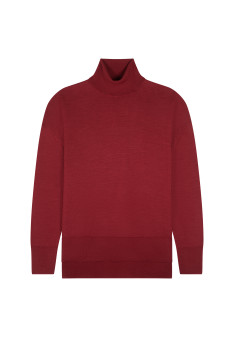 Slit turtleneck sweater in merino wool - Amy