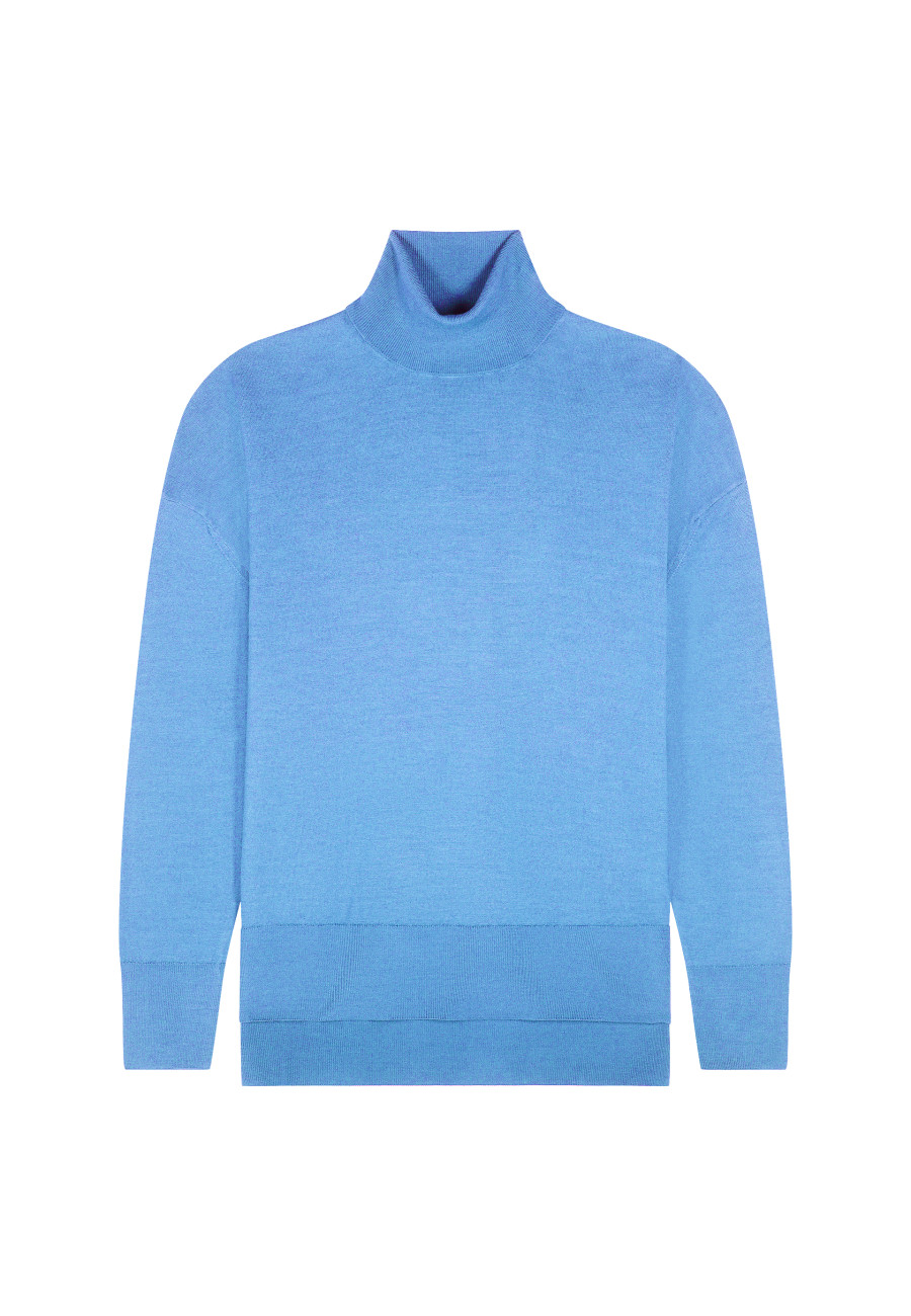 Slit turtleneck sweater in merino wool - Amy