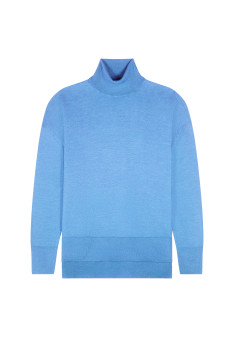 Slit turtleneck sweater in merino wool - Amy