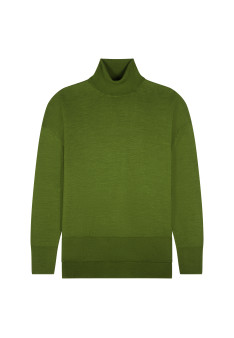 Pull col roulé à fentes en laine mérinos - Amy