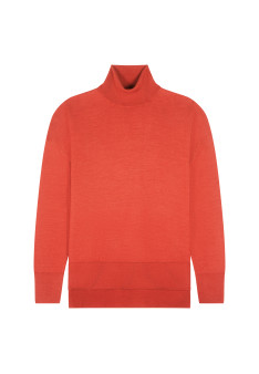 Slit turtleneck sweater in merino wool - Amy