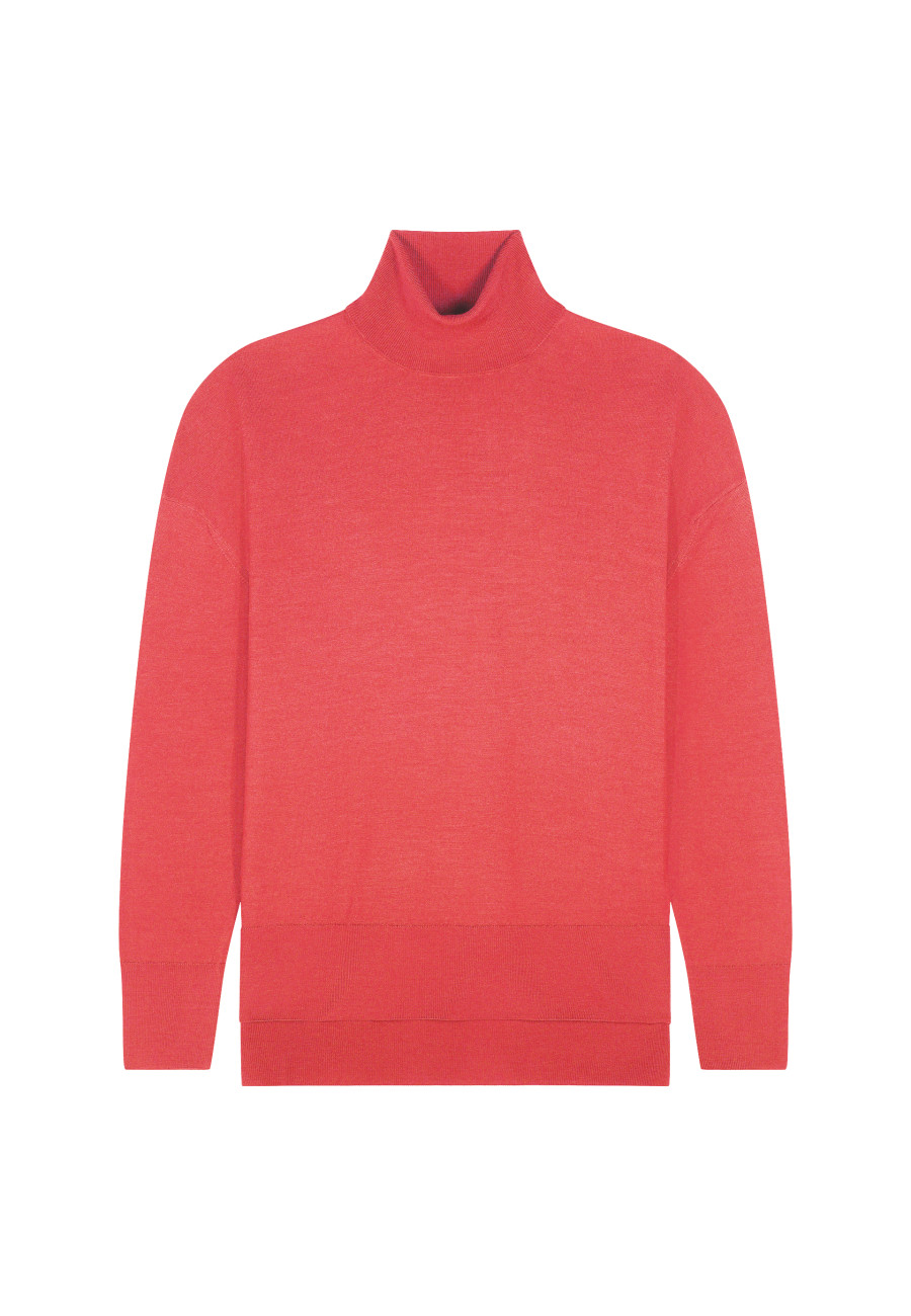 Slit turtleneck sweater in merino wool - Amy