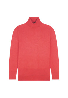 Slit turtleneck sweater in merino wool - Amy