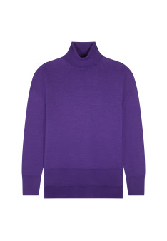 Slit turtleneck sweater in merino wool - Amy