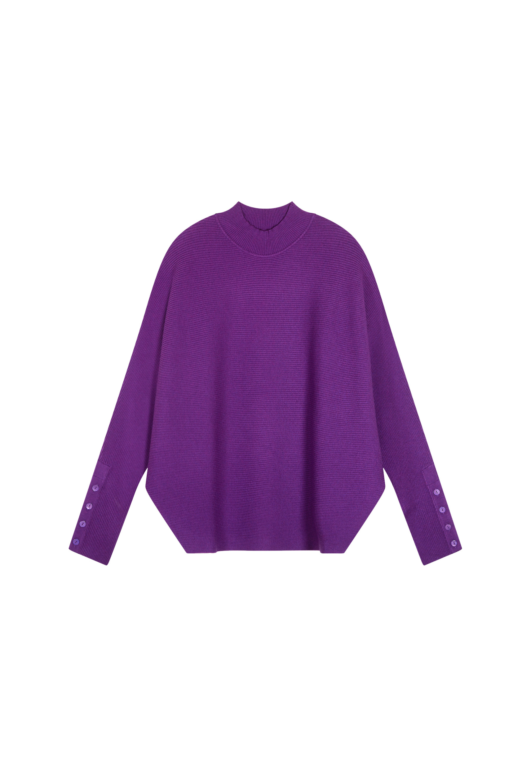 Loose-fitting high-neck wool blend sweater - Caly