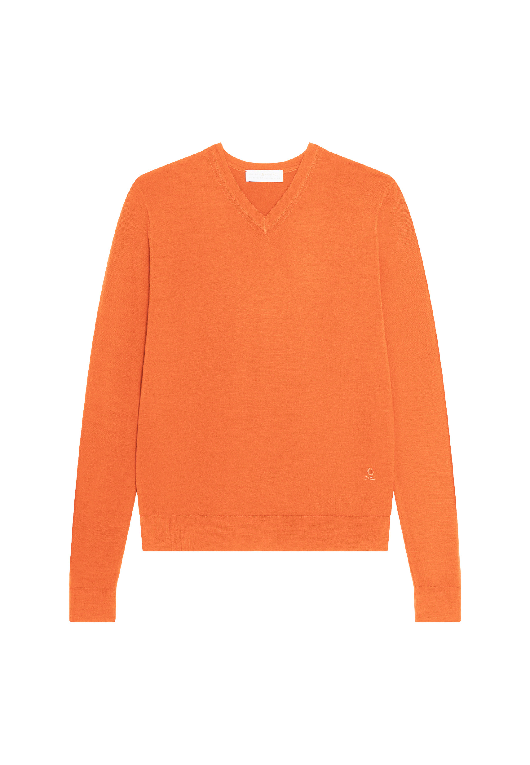 V-neck sweater with logo in merino wool - Elmo
