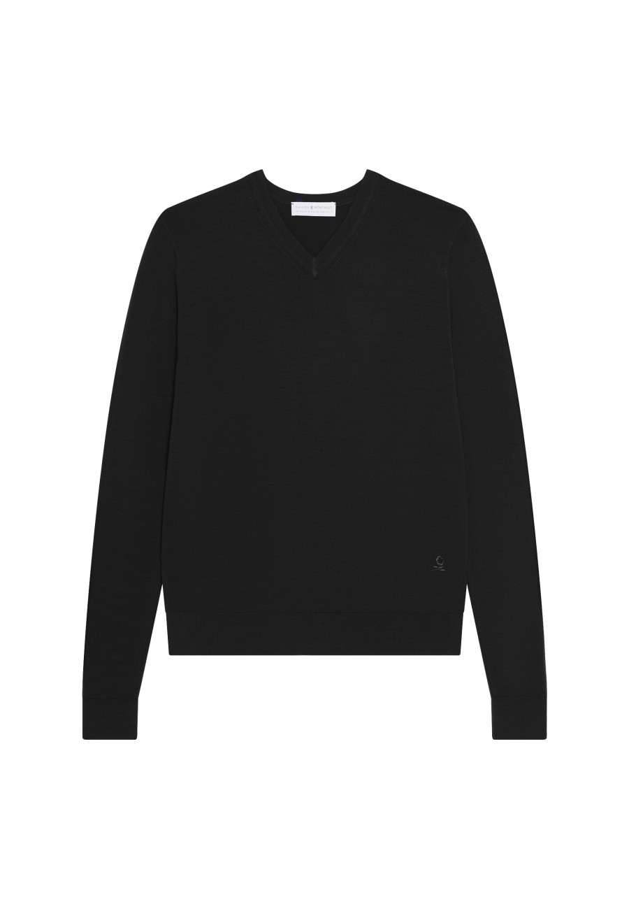 Suéter de lã merino com decote em V - Elmo