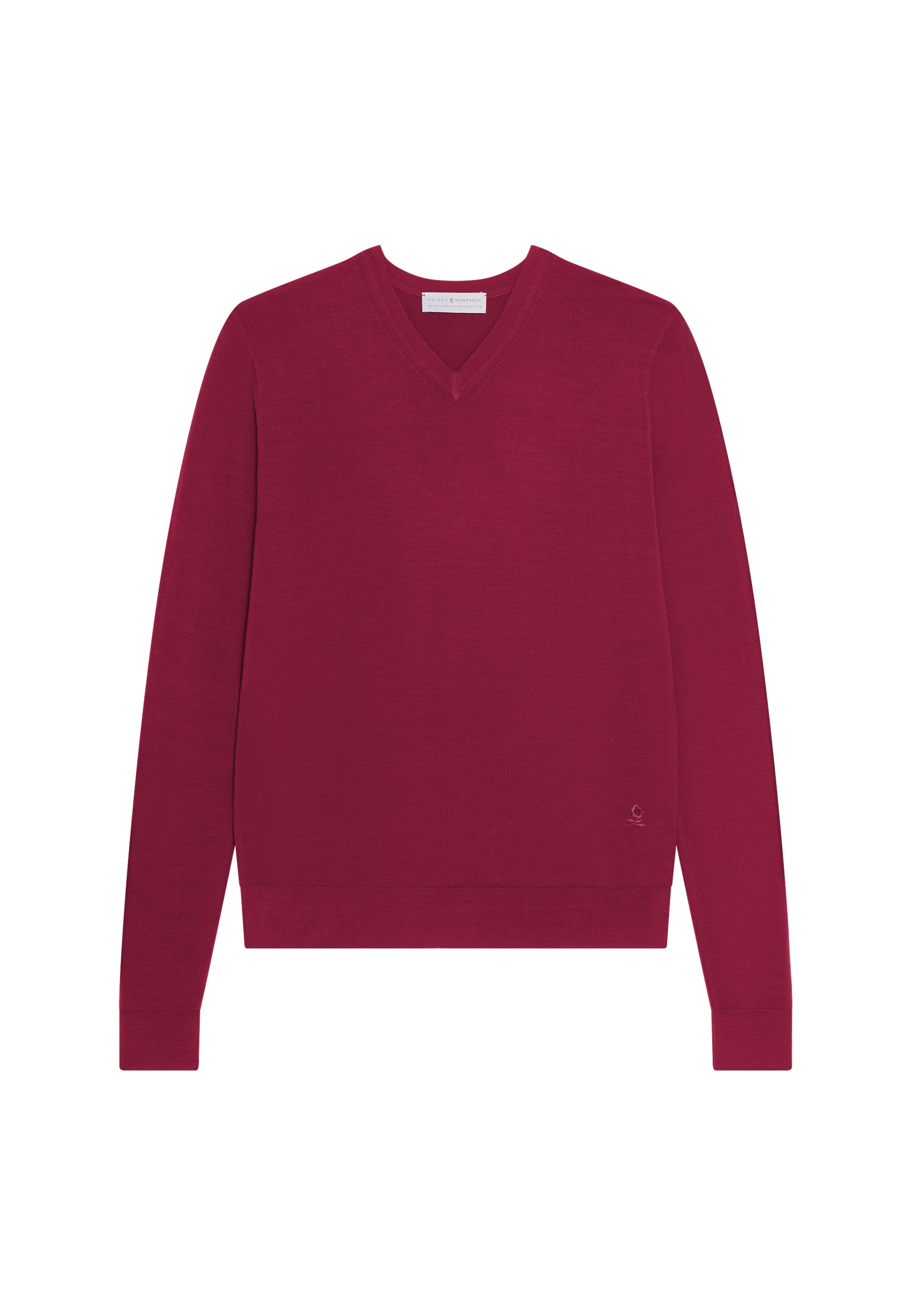 V-neck sweater with logo in merino wool - Elmo