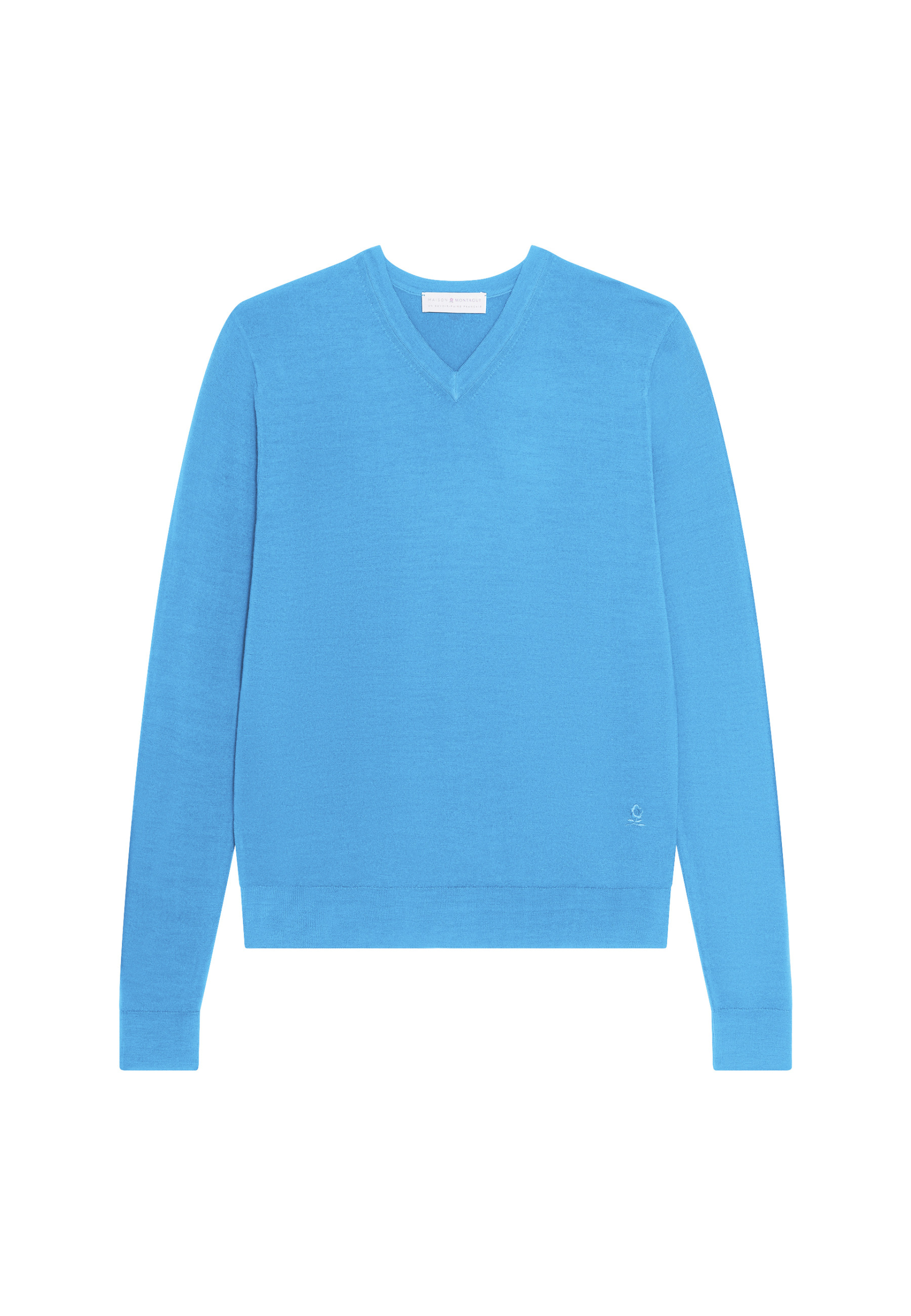 V-neck sweater with logo in merino wool - Elmo