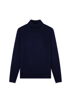 Turtleneck sweater with logo in merino wool - Enzo