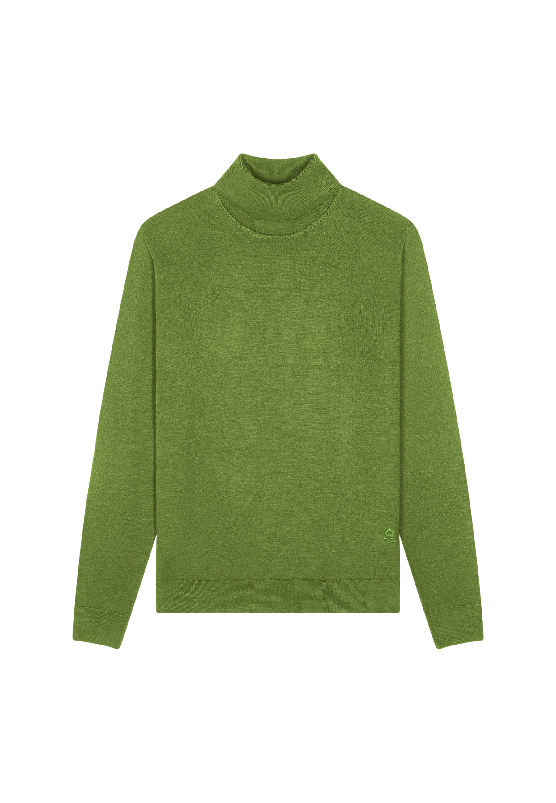 Turtleneck sweater with logo in merino wool - Enzo